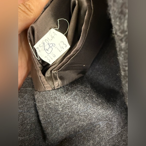 Yves Saint Laurent Vintage Wool Striped Blazer Jacket Brown Gray Size 44R - Picture 7 of 14